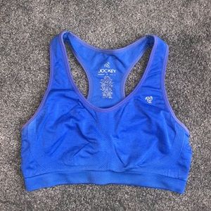 Jockey Racerback Sports Bra in Bright Blue - Size S